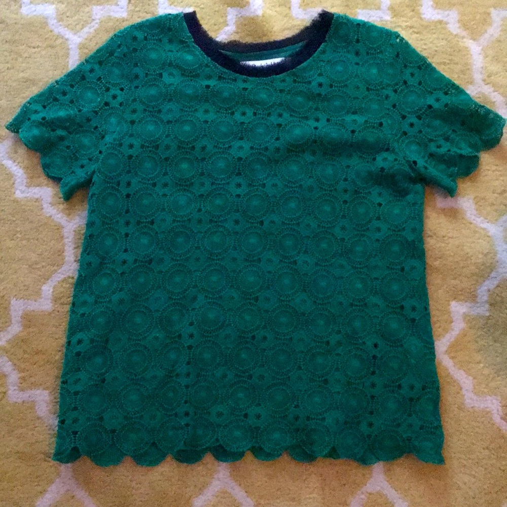 Green Eyelet Top from Anthropologie